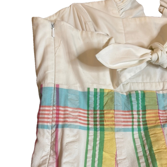 Lilly Pulitzer Size 12 Strapless Franco Cotton Dress Multi Summer Plaid - Picture 6 of 9